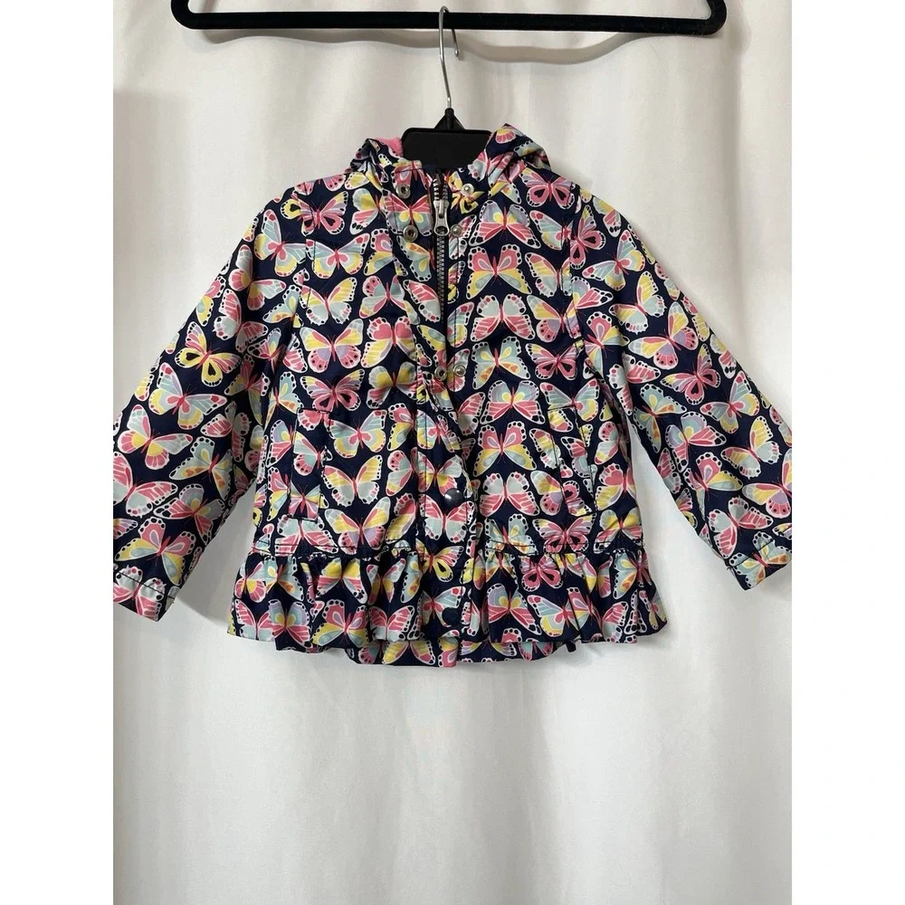 Carter's Toddler Girl's size 24 Months Raincoat Rain Jacket Butterfly Hooded J40